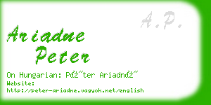 ariadne peter business card
